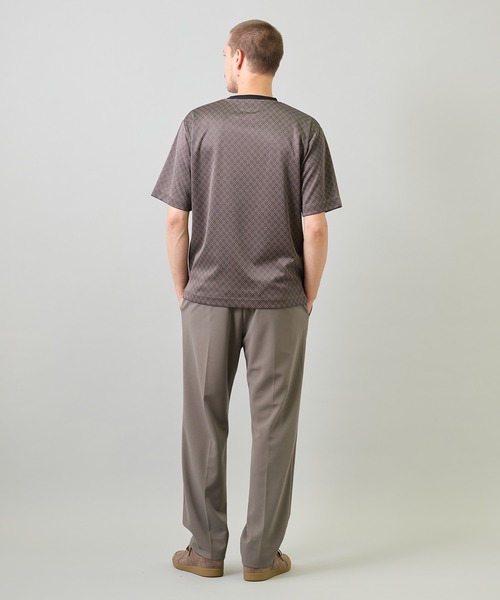 UNION STATION(ユニオンステーション)の「ジオメトリックジャガードTシャツ<ストレッチ・マシンウォッシャブル>(Tシャツ/カットソー・メンズ・ネイビー/チャコールグレー/ホワイト・L/M/LL)」の13枚目の写真