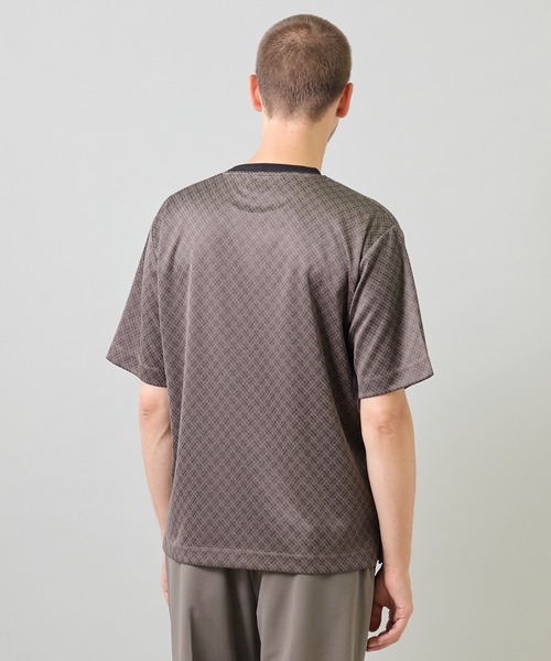 UNION STATION(ユニオンステーション)の「ジオメトリックジャガードTシャツ<ストレッチ・マシンウォッシャブル>(Tシャツ/カットソー・メンズ・ネイビー/チャコールグレー/ホワイト・L/M/LL)」の10枚目の写真