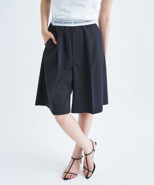 PROTAGONISTA(プロタゴニスタ)の「PROTAGONISTA|easy shorts(その他パンツ・レディース・ダークグレー・00)」の1枚目の写真