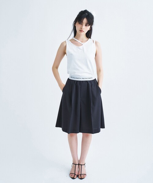 PROTAGONISTA(プロタゴニスタ)の「PROTAGONISTA|easy shorts(その他パンツ・レディース・ダークグレー・00)」の4枚目の写真