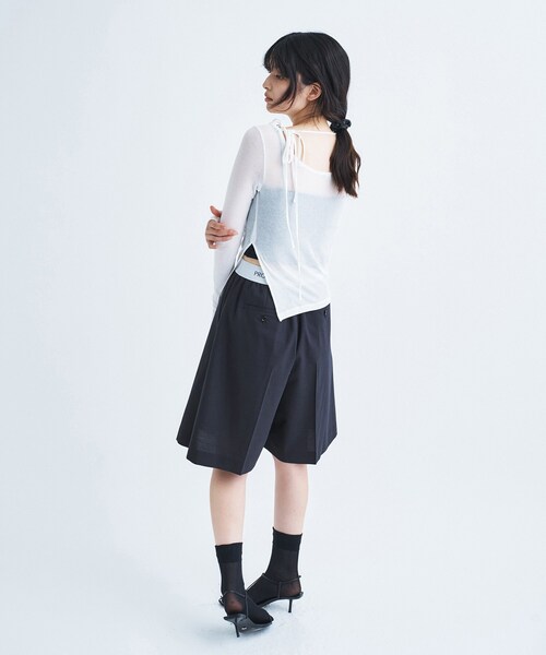 PROTAGONISTA(プロタゴニスタ)の「PROTAGONISTA|easy shorts(その他パンツ・レディース・ダークグレー・00)」の8枚目の写真