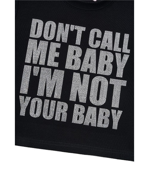 SupBaby by SUPPLIER(サプベイビーバイサプライヤー)の「Tシャツ|I'm Not Your Baby Cropped Tee|SupBaby by SUPPLIER(Tシャツ/カットソー・レディース・ブラック/ホワイト・MEDIUM/SMALL)」の9枚目の写真