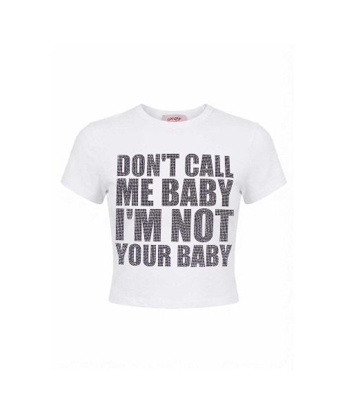 SupBaby by SUPPLIER(サプベイビーバイサプライヤー)の「Tシャツ|I'm Not Your Baby Cropped Tee|SupBaby by SUPPLIER(Tシャツ/カットソー・レディース・ブラック/ホワイト・MEDIUM/SMALL)」の17枚目の写真