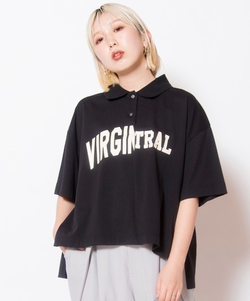 OSMOSIS(オズモーシス)の「ポロカラープリントプルオーバー(Tシャツ/カットソー・レディース・ネイビー/ブラック/アイボリー・ONE SIZE)」の2枚目の写真