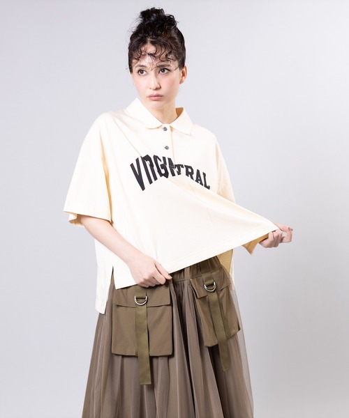 OSMOSIS(オズモーシス)の「ポロカラープリントプルオーバー(Tシャツ/カットソー・レディース・ネイビー/ブラック/アイボリー・ONE SIZE)」の22枚目の写真
