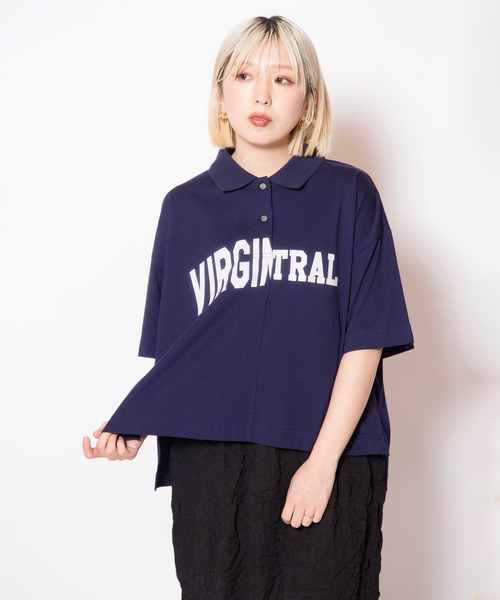 OSMOSIS(オズモーシス)の「ポロカラープリントプルオーバー(Tシャツ/カットソー・レディース・ネイビー/ブラック/アイボリー・ONE SIZE)」の19枚目の写真