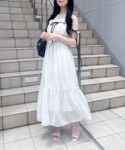 INGNI(イング)の「配色リボンティアードロングワンピース(ワンピース・レディース・ホワイト×ブラック/ホワイト系その他3/ホワイト系7・M)」の17枚目の写真