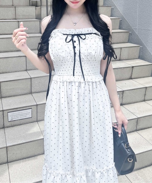 INGNI(イング)の「配色リボンティアードロングワンピース(ワンピース・レディース・ホワイト×ブラック/ホワイト系その他3/ホワイト系7・M)」の19枚目の写真