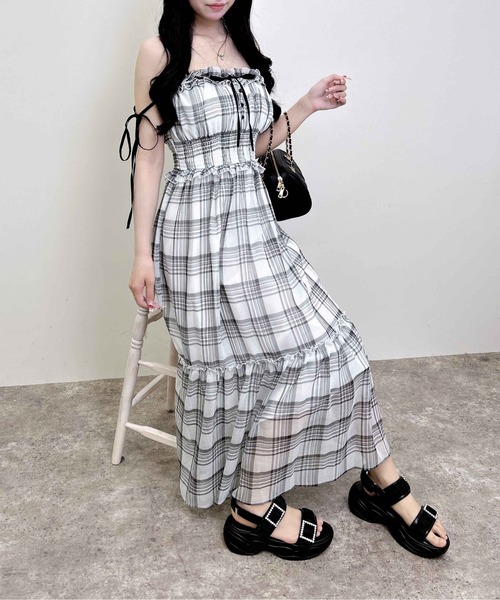INGNI(イング)の「配色リボンティアードロングワンピース(ワンピース・レディース・ホワイト×ブラック/ホワイト系その他3/ホワイト系7・M)」の16枚目の写真