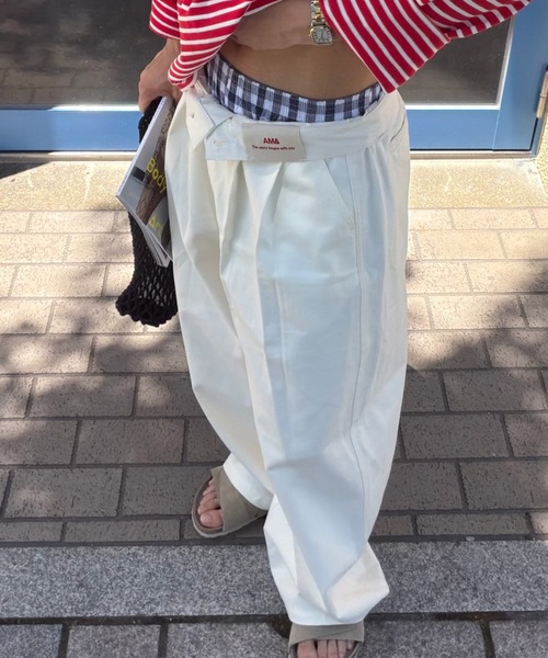 CAHLUMN/カウラム Cotton Linen 2 Tuck Chino Pant/コットン リネン