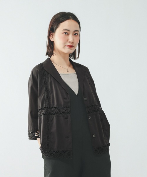 GLOBAL WORK(グローバルワーク)の「バテンレースジャケット半袖/667598(シャツ/ブラウス・レディース・ブラック/ホワイト・MEDIUM/LARGE)」の13枚目の写真