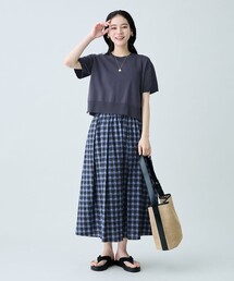 【2SET】ニット×チェックスカートセット