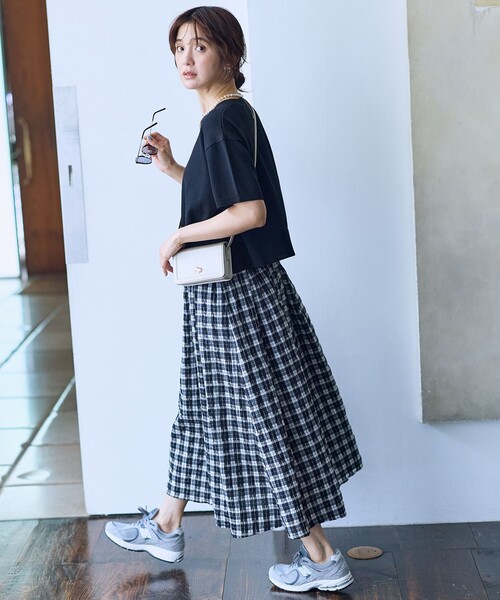 セール】【2SET】ニット×チェックスカートセット（セットアップ）｜ANY