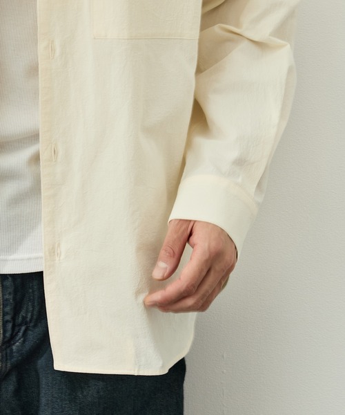 CITY TOKYO(シティトウキョウ)の「【CITY TOKYO/シティートーキョー】High twist cotton シャツ(シャツ/ブラウス・メンズ・ミント/オフホワイト・2/1)」の8枚目の写真