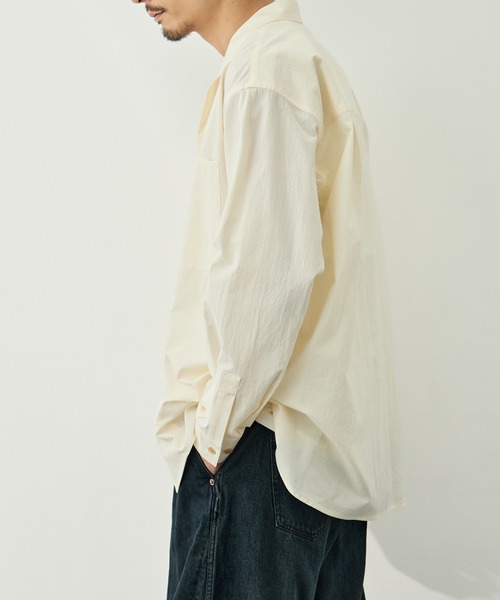 CITY TOKYO(シティトウキョウ)の「【CITY TOKYO/シティートーキョー】High twist cotton シャツ(シャツ/ブラウス・メンズ・ミント/オフホワイト・2/1)」の4枚目の写真