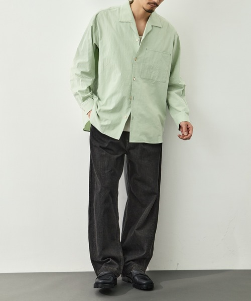 CITY TOKYO(シティトウキョウ)の「【CITY TOKYO/シティートーキョー】High twist cotton シャツ(シャツ/ブラウス・メンズ・ミント/オフホワイト・2/1)」の14枚目の写真