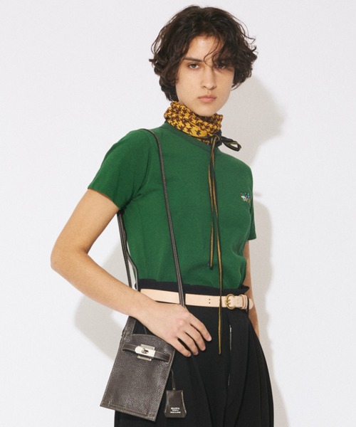 beautiful people（ビューティフルピープル）の「high twist jersey regular-fit little people embroidery T-shirts（Tシャツ/カットソー・レディース・オフホワイト/グリーン/ネイビー・40/38）」の6枚目の写真