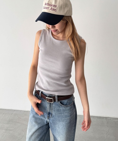 CANAL JEAN(キャナルジーン)の「El mar サーマルクルーネックタンクトップ(タンクトップ・レディース・ネイビー/グレー/アイボリー・ONE SIZE)」の1枚目の写真