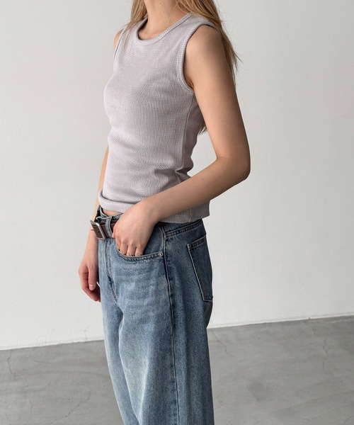 CANAL JEAN(キャナルジーン)の「El mar サーマルクルーネックタンクトップ(タンクトップ・レディース・ネイビー/グレー/アイボリー・ONE SIZE)」の10枚目の写真