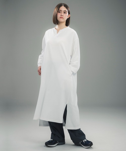 +phenix（プラスフェニックス）の「+phenix(プラスフェニックス)LONG CUFF CUT-AND-SEW DRESS / ロングカフ カットソードレス（ワンピース・レディース・ホワイト/ブラック・L/M）」の16枚目の写真