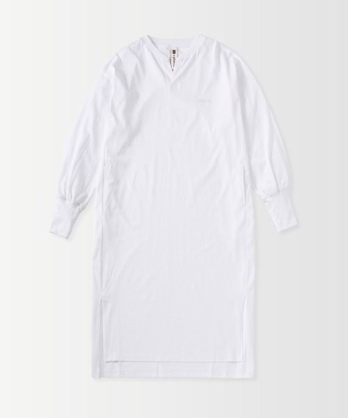 +phenix（プラスフェニックス）の「+phenix(プラスフェニックス)LONG CUFF CUT-AND-SEW DRESS / ロングカフ カットソードレス（ワンピース・レディース・ホワイト/ブラック・L/M）」の20枚目の写真