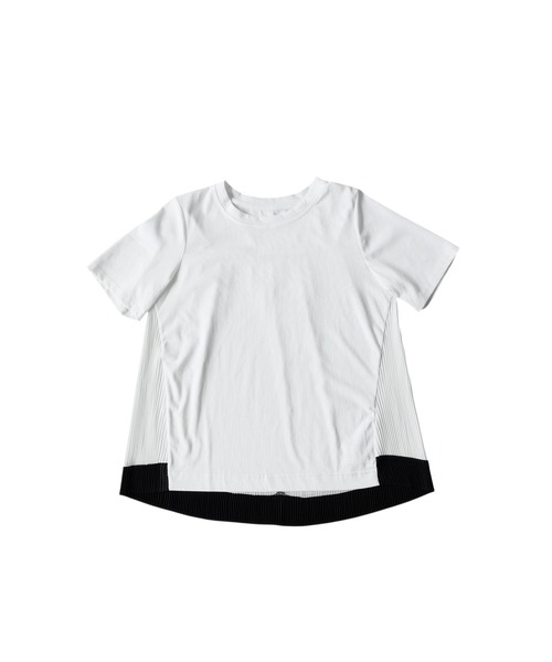 antiqua(アンティカ)の「異素材 配色 バックプリーツ カットソー(Tシャツ/カットソー・レディース・ブラック/ホワイト・ONESIZE)」の11枚目の写真