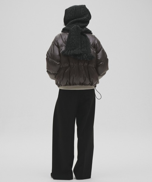TODAYFUL(トゥデイフル)の「Cable Hoodie Muffler(マフラー・レディース・チャコールグレー/モカ・FREE)」の7枚目の写真