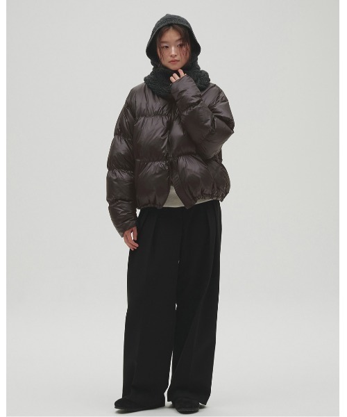TODAYFUL(トゥデイフル)の「Cable Hoodie Muffler(マフラー・レディース・チャコールグレー/モカ・FREE)」の3枚目の写真