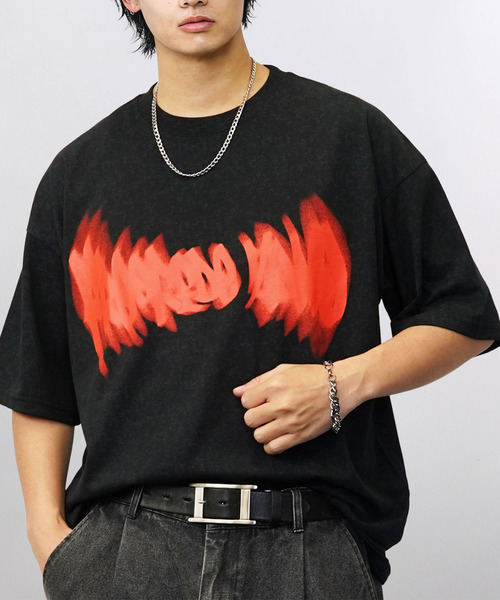 Ammie(アミー)の「グラフィック Tシャツ ワイド シルエット トップス(Tシャツ/カットソー・メンズ・ホワイト系その他3/ブラック系5/ブラック系3/ホワイト系その他4/ブラック系6/ブラック系7/ブラック系4/ブラック系8/ブラック系9・M/L)」の1枚目の写真