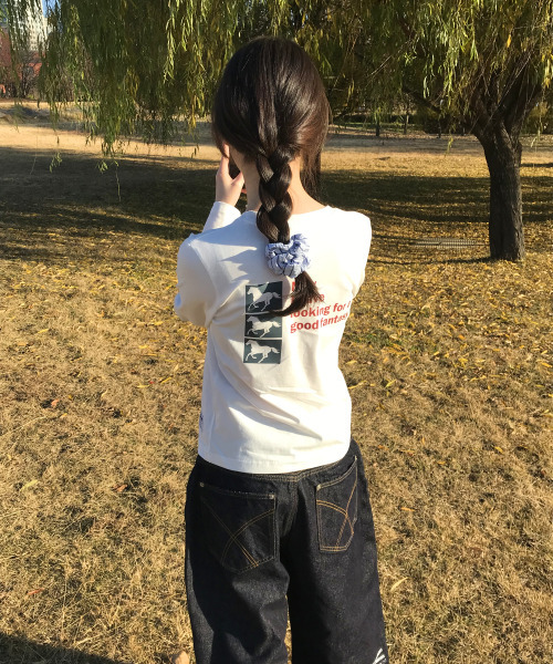 SEW-B（ソービー）の「セミクロップバンプポスト長袖Tシャツ[ホワイト]（Tシャツ/カットソー・レディース・その他・FREE）」の2枚目の写真