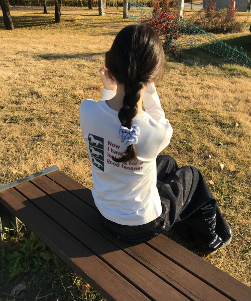 SEW-B（ソービー）の「セミクロップバンプポスト長袖Tシャツ[ホワイト]（Tシャツ/カットソー・レディース・その他・FREE）」の3枚目の写真