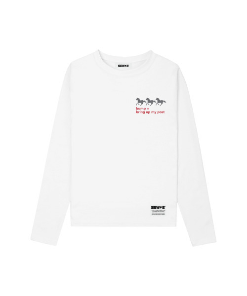 SEW-B（ソービー）の「セミクロップバンプポスト長袖Tシャツ[ホワイト]（Tシャツ/カットソー・レディース・その他・FREE）」の8枚目の写真