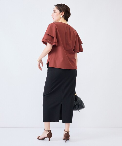 NOLLEY’S(ノーリーズ)の「ウォッシャブルティアードスリーブブラウス(シャツ/ブラウス・レディース・ボルドー/ブラック・38)」の6枚目の写真