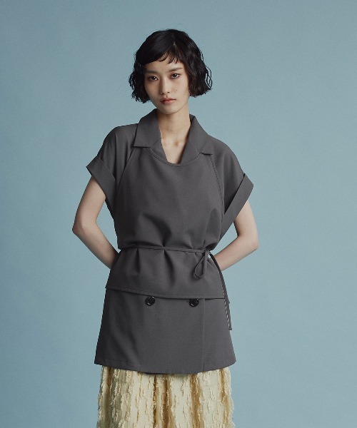 W:Huku(フーク)の「【W:Huku / シルキーサマーツイル】ホルターネック キャミソール / Silky Summer Twill Halter-Neck Camisole(キャミソール・レディース・ベージュ/グレー/ブラック・FREE)」の3枚目の写真