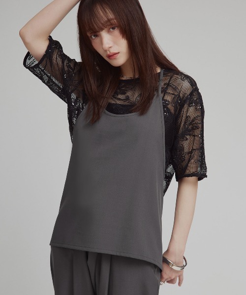 W:Huku(フーク)の「【W:Huku / シルキーサマーツイル】ホルターネック キャミソール / Silky Summer Twill Halter-Neck Camisole(キャミソール・レディース・ベージュ/グレー/ブラック・FREE)」の6枚目の写真