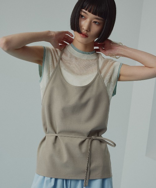 W:Huku(フーク)の「【W:Huku / シルキーサマーツイル】ホルターネック キャミソール / Silky Summer Twill Halter-Neck Camisole(キャミソール・レディース・ベージュ/グレー/ブラック・FREE)」の11枚目の写真