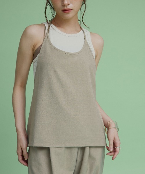 W:Huku(フーク)の「【W:Huku / シルキーサマーツイル】ホルターネック キャミソール / Silky Summer Twill Halter-Neck Camisole(キャミソール・レディース・ベージュ/グレー/ブラック・FREE)」の22枚目の写真