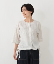 【接触冷感 UVカット 吸水速乾 抗菌防臭】バンセルクール裾リボンブラウス