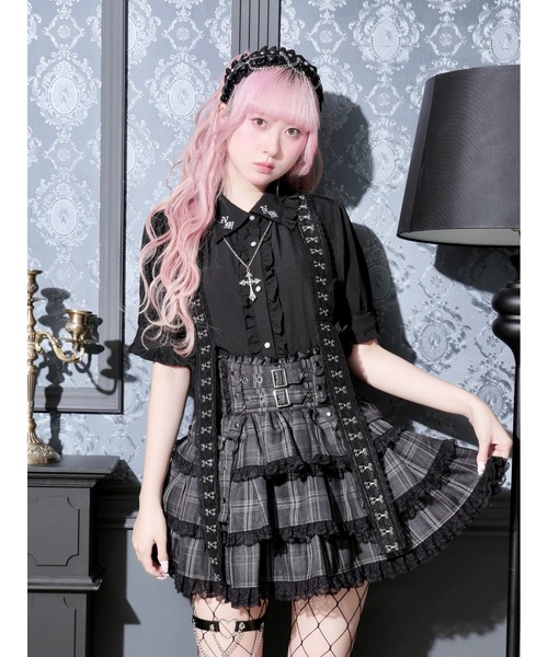 NOEMIE(ノエミー)の「襟刺繍レースホックネックレス付きブラウス(シャツ/ブラウス・レディース・ネイビー/オフホワイト/ブラック・M)」の2枚目の写真