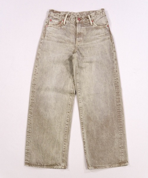 AUTHEN(オーセン)の「【AUTHEN】オーセン/ JUMBLE DYE LOW RISE WIDE LEG(レディース)(デニムパンツ・メンズ・ベージュ・23inch/27inch)」の1枚目の写真