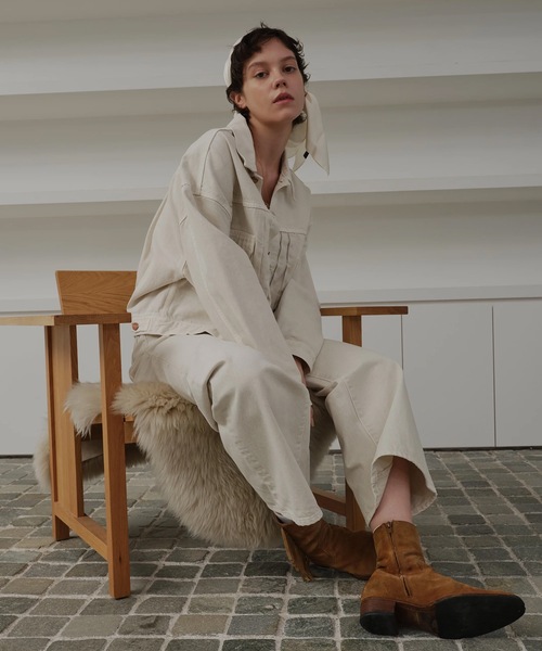 AUTHEN(オーセン)の「【AUTHEN】オーセン/ JUMBLE DYE LOW RISE WIDE LEG(レディース)(デニムパンツ・メンズ・ベージュ・23inch/27inch)」の4枚目の写真