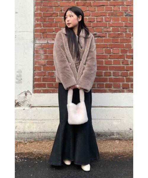 LEFTSEOUL（レフトソウル）の「リアルウールデイリージャケット [ダークベージュ]（ムートンコート・レディース・その他・MEDIUM/SMALL）」の8枚目の写真