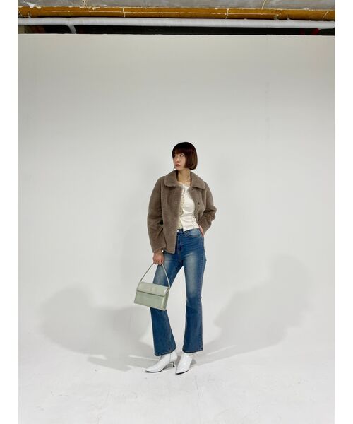 LEFTSEOUL（レフトソウル）の「リアルウールデイリージャケット [ダークベージュ]（ムートンコート・レディース・その他・MEDIUM/SMALL）」の9枚目の写真