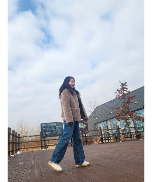 LEFTSEOUL（レフトソウル）の「リアルウールデイリージャケット [ダークベージュ]（ムートンコート・レディース・その他・MEDIUM/SMALL）」の10枚目の写真