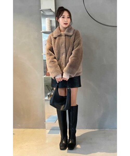 LEFTSEOUL（レフトソウル）の「リアルウールデイリージャケット [ダークベージュ]（ムートンコート・レディース・その他・MEDIUM/SMALL）」の17枚目の写真
