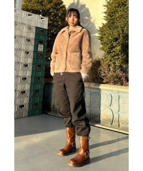 LEFTSEOUL（レフトソウル）の「リアルウールデイリージャケット [ダークベージュ]（ムートンコート・レディース・その他・MEDIUM/SMALL）」の19枚目の写真