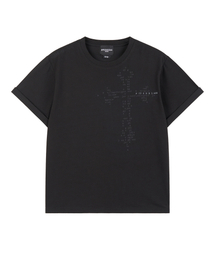 TYPEWRITER CROSS CROP TEE (BLACK)