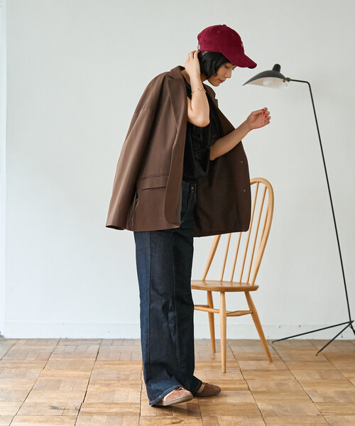 FREAK'S STORE（フリークスストア）の「SOMETHING × FREAK'S STORE/サムシング 別注 MID FLARE DENIM/別注ミッド フレアデニム（デニムパンツ・レディース・ネイビー/ブルー・SMALL/MEDIUM）」の8枚目の写真