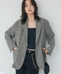 WEB限定】グレンチェック ダブルジャケット ウォッシャブル