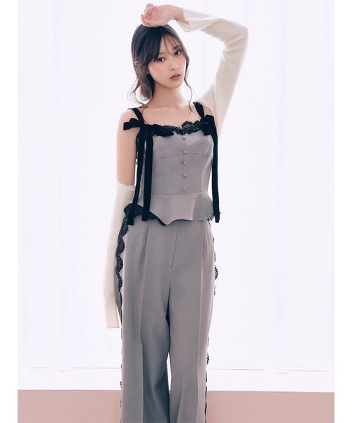 SNIDEL(スナイデル)の「【セットアップ対応】シンプルタックレーストリムパンツ(その他パンツ・レディース・チェック/ネイビー/グレー・0/1)」の13枚目の写真